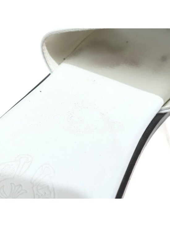 Chrome Hearts CH Slide Leather CH Plus Patch Sandals White